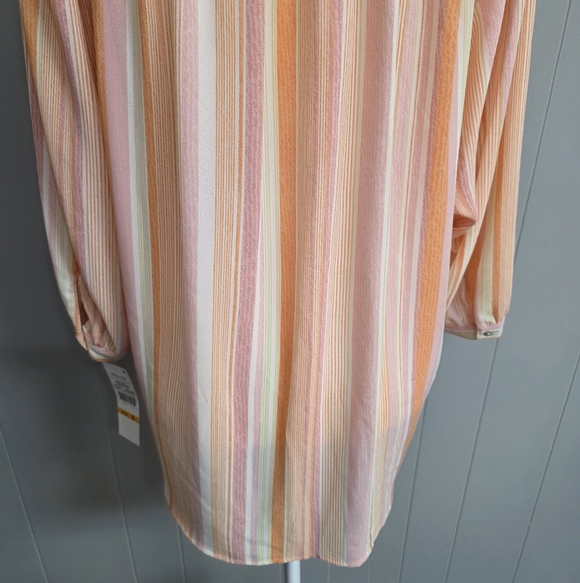 Ruby Rd. Springtime Stripe Button Up Sleeve Top Size S - Picture 10 of 12